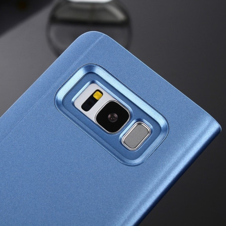 Чохол книжка Clear View на Samsung Galaxy S8/G950 Electroplating Mirror-небесно-блакитний
