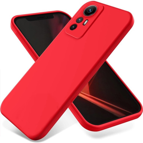 Силиконовый чехол Solid Color Liquid Silicone для Xiaomi Redmi Note 12S 4G - красный
