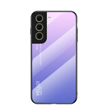 Стеклянный чехол Gradient Color на Samsung Galaxy S21 FE - светло-фиолетовый