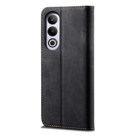 Чохол-книжка з джинсовою тканиною casual на OnePlus Nord CE4 - чорний