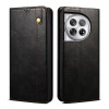 Чохол- книжка Simple Wax Crazy Horse для OnePlus 12 - чорний