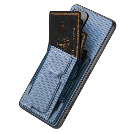 Противоударный чехол Carbon Fiber Card Bag для Redmi K80 Pro / Poco F7 Ultra - синий