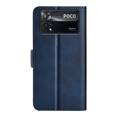 Чохол-книжка Dual-side Magnetic Buckle для Xiaomi Poco X4 Pro 5G - темно-синій