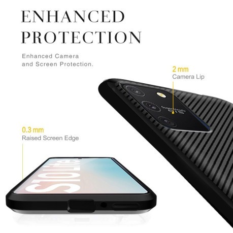 Протиударний чохол Carbon Fiber Texture Samsung Galaxy S10 Lite - чорний