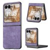Чохол Vintage Leather PC Back Cover на Motorola Razr 50 Ultra - фіолетовий