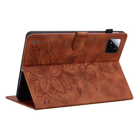 Чохол-книжка Lily Embossed Leather для Xiaomi Pad 7/Pad 7 Pro - коричневий