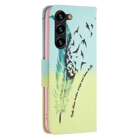 Чохол-книжка Colored Drawing Pattern для Samsung Galaxy S25+ 5G - Feather