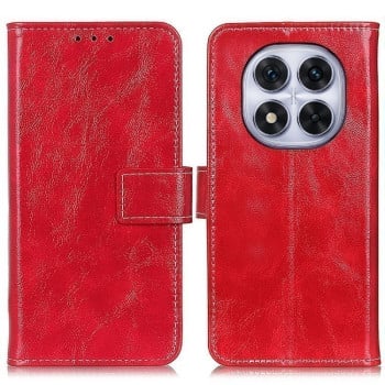 Чехол-книжка Magnetic Retro Crazy Horse Texture на Xiaomi Redmi Note 14 Pro 4G - красный