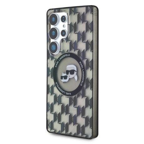 Оригінальний чохол Karl Lagerfeld Button Karl &amp; Choupette Heads On KL Pattern MagSafe для Samsung Galaxy S25 Ultra - black
