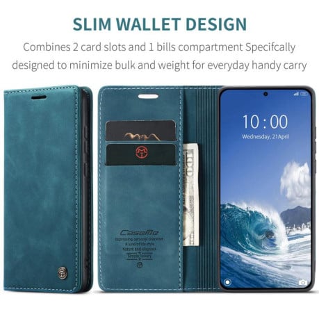 Чехол-книжка CaseMe-013 многофункциональный с кармашком на карт на Xiaomi 15T - синий