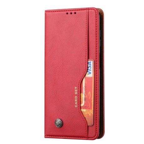 Шкіряний чохол-книжка Knead Skin Texture на Samsung Galaxy A54 5G - червоний