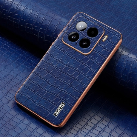 Чохол AZNS Electroplated Frame Crocodile Texture на Xiaomi 15 - синій