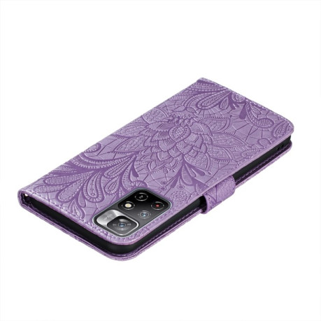 Чехол-книжка Lace Flower для Xiaomi Redmi Note 11 4G Global / Note 11S - фиолетовый