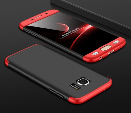 3D чехол GKK Three Stage Splicing Full Coverage Case на Samsung Galaxy S7  - черно-красный