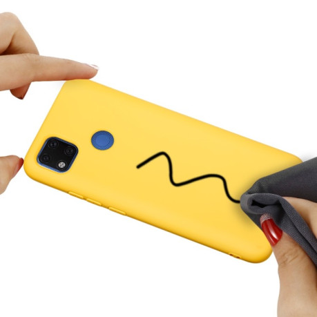 Силиконовый чехол Solid Color Liquid Silicone на Xiaomi Redmi 10A/9C - желтый