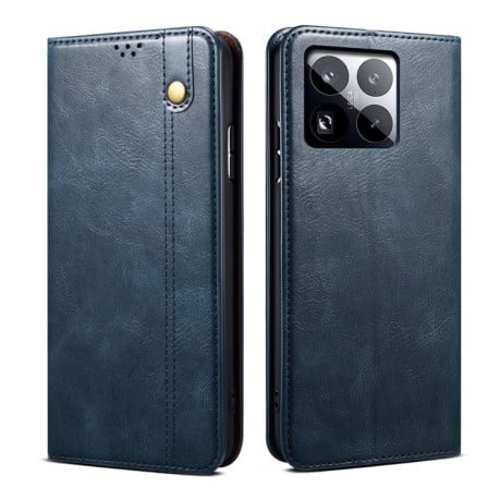 Чехол-книжка Simple Wax Crazy Horse для Xiaomi 15 - синий