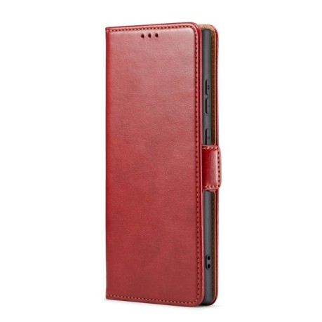 Кожаный чехол-книжка Fierre Shann Genuine leather для Samsung Galaxy S24 Ultra - красный