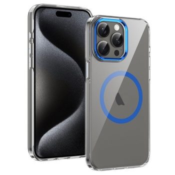 Противоударный чехол Ice Feel HD Transparent PC Full Coverage MagSafe для iPhone 16 Pro Max - синий