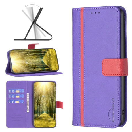 Чехол-книжка BF13 Color Matching Cross для Samsung Galaxy A04 4G - фиолетовый