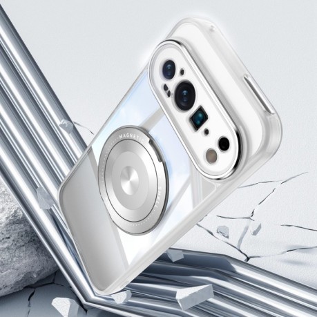 Протиударний чохол 360 Holder Magsafe Acrylic Hybrid для Google Pixel 9 Pro XL - білий