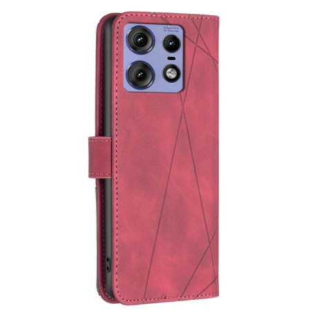 Чехол-книжка Rhombus Texture для Motorola Edge 50 Pro 5G - красный