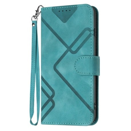 Чохол-книжка Line Pattern Skin Feel Leather для Realme 11 - блакитний