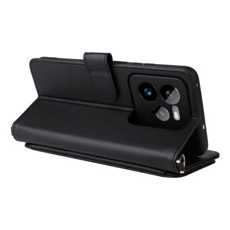 Чехол-книжка Multifunctional 6-Card Slots Leather на Realme GT 7 Pro - чорний