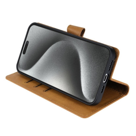 Чехол-книжка NBEKUS CSJ-P1 Solid Color Leather на iPhone 16e - коричневый