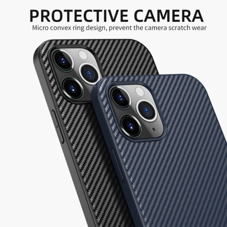 Чехол iPAKY Carbon Fiber Texture на iPhone 12 Pro Max - черный
