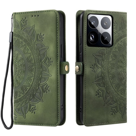 Чохол-книжка Totem Embossed Magnetic Leather для Xiaomi 15 Pro - зелений