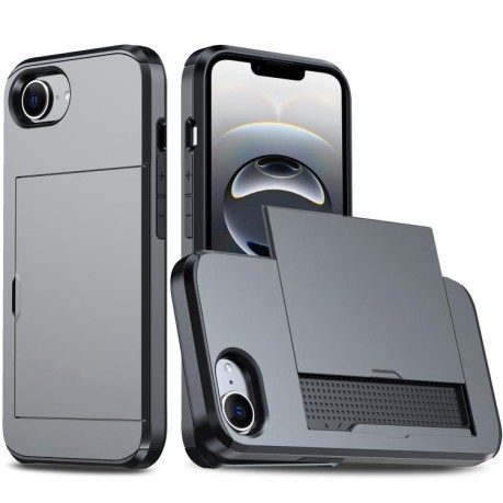 Протиударний чохол Armor Slide Card Slot для iPhone 16e - сірий