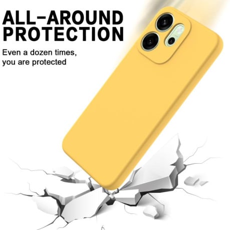 Силиконовый чехол Solid Color Liquid Silicone на OPPO Reno14 F 5G Global - желтый