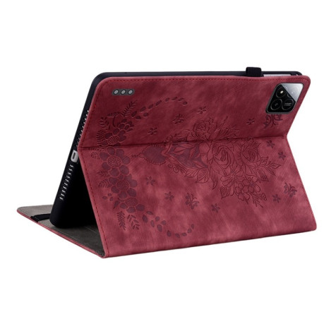 Чехол-книжка Butterfly Rose Embossed для Xiaomi Pad 7 / Pad 7 Pro - красный