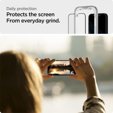 Защитное каленое стекло Spigen Alm Glass Fc для iPhone 13 Pro Max
