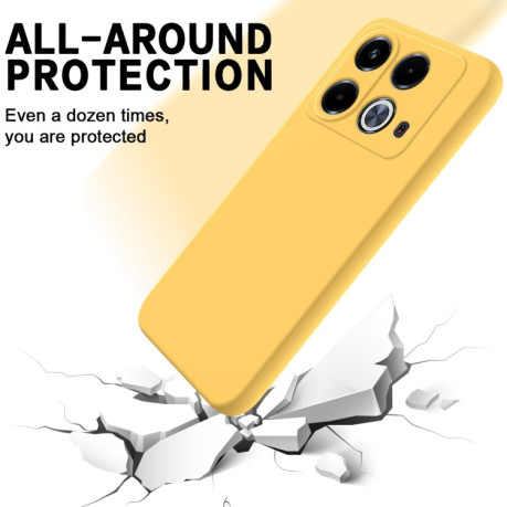 Силиконовый чехол Solid Color Liquid Silicone на Infinix Note 40 4G - желтый