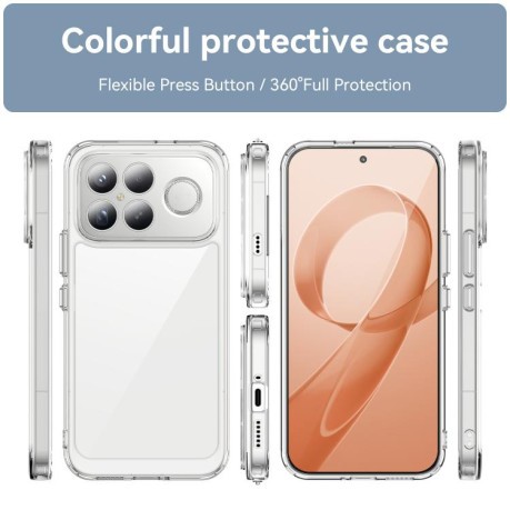 Протиударний чохол Colorful Acrylic Series з кольоровою силіконовою боковиною на Xiaomi Redmi K90 Pro Max / Poco F8 Ultra — прозорий