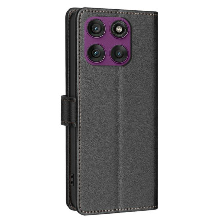 Чохол-книжка Litchi Texture RFID Anti-theft Leather для Motorola Edge 60 Pro - чорний
