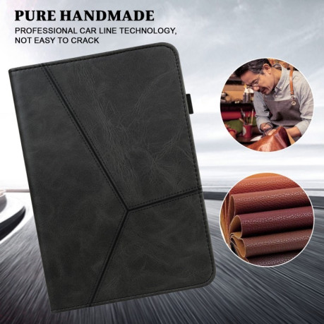 Чохол Solid Color Stripe Embossed Leather для Xiaomi Redmi Pad SE 8.7 - чорний