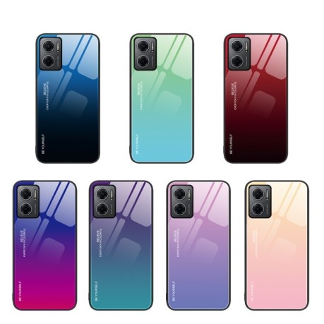 Протиударний чохол Gradient Color Glass для Xiaomi Redmi Note 11E/Redme 10 5G - фіолетовий