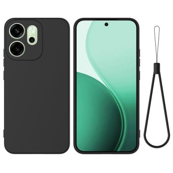 Силиконовый чехол Solid Color Liquid Silicone на OPPO Reno 14F/FS Global - черный