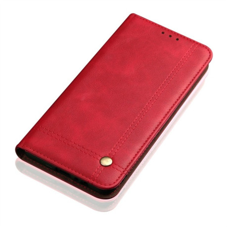Кожаный чехол -книжка Retro Texture Wallet для iPhone 11 Pro Max- красный