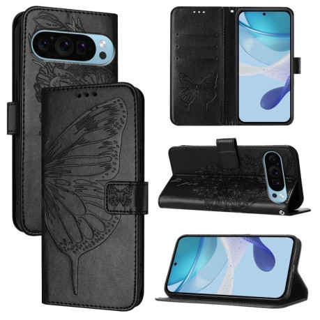 Чохол-книжка Embossed Butterfly для Google Pixel 9 Pro XL - чорний