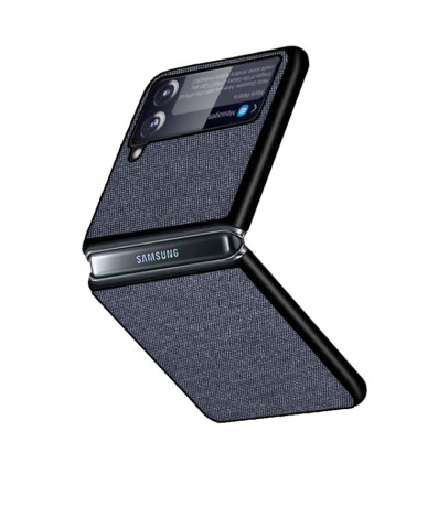 Противоударный чехол Sea Sand Cloth Texture для Samsung Galaxy Z Flip3 5G - синий