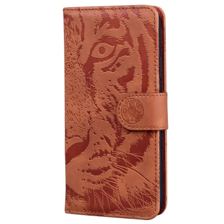 Чехол-книжка Tiger Embossing для Motorola Edge 50 Ultra - коричневый