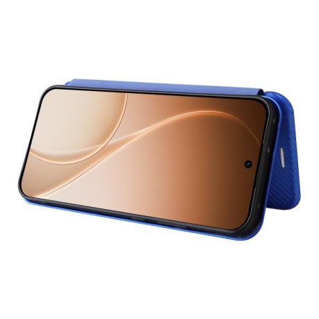 Чохол-книжка Carbon Fiber Texture для OPPO Reno15 F 5G — синій