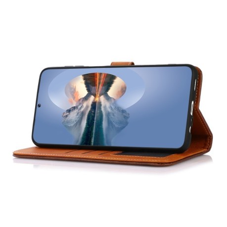 Чохол-книжка KHAZNEH Dual-color Cowhide для Samsung Galaxy M35 - рожеве золото