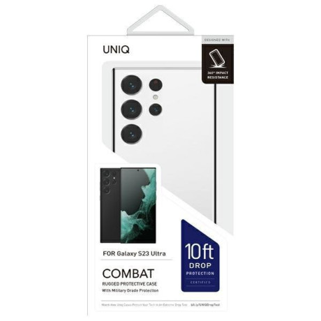 Оригинальный чехол UNIQ etui Combat на Samsung Galaxy S23 Ultra - black/carbon black