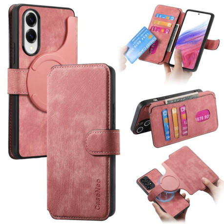 Чехол-книжка CaseNeo MagSafe RFID Anti-theft Retro Leather для Samsung Galaxy S25 Edge 5G - розовый