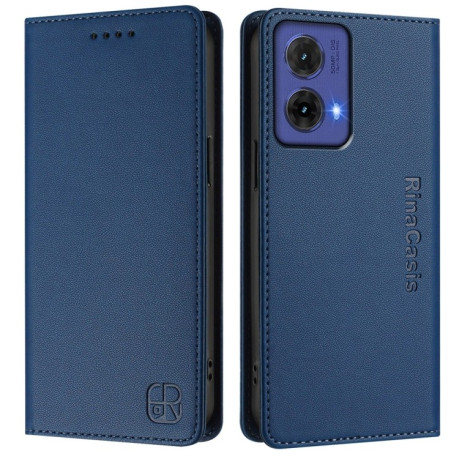 Чехол-книжка RC01 Dual-Folded Magnetic Suction RFID Leather на Motorola Moto G85 - синий
