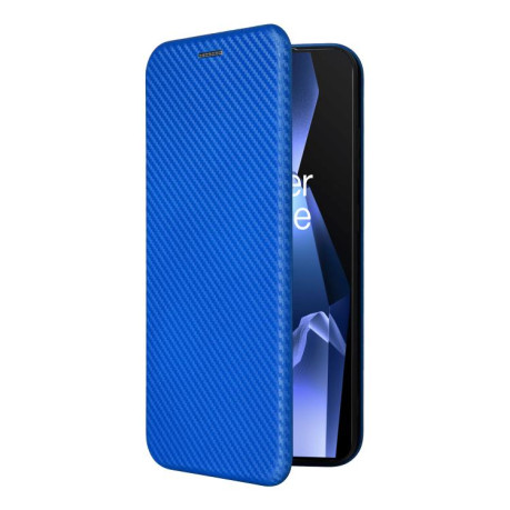 Чехол-книжка Carbon Fiber Texture на OnePlus 13R/Ace 5/Ace 5 Pro - синий